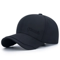 Casquette de baseball noire pour homme avec broderie classique et visière courbe - Réglable / Noir