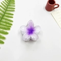 Elegant purple flower hair claw clip with natural gradient and five-petal floral design - Small (approx 4cm) / White Purple