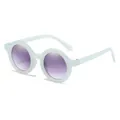 Kids' matte mint green round sunglasses with purple gradient lenses for ages 1-8 - Frosted Transparent Blue Gradient Grey Lens