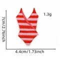 Detailed size chart for swimsuit embroidery patch showing 7cm height and 1.3g weight - Swimsuit Stripes Style (22#)