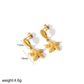 18K gold plated stainless steel ocean theme earrings with conch stud and starfish charms - Sea Snail Starfish Drop (TE6894-PHX)