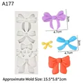 DIY bow-shaped silicone mold with five various sizes for fondant and chocolate baking - Style 3 (15.5*5.8*1cm) / Gray