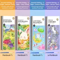 Kids portable watercolor painting books with brush set in dinosaur and forest themes - Set of 4 Different Books for Boys (Includes 4 Brushes)