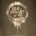 Luminous acrylic Christmas cake topper with warm LED lights and Let it Snow tree design - Style 1 Warm Light
