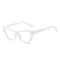 Vintage cat-eye frame glasses in white acetate finish for a stylish retro look - White Frame
