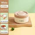 White 470ml stainless steel insulated lunch box with 360-degree leak-proof lid - 470ML / Small Rice White