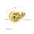 Detailed view of an irregular golden baroque bean bead with a high-polished mirror finish - VZ450 Gold
