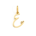 Gold stainless steel letter E pendant with cutout heart detail for DIY jewelry - Letter E / Gold