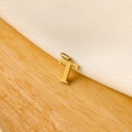 Polished gold letter T pendant for trendy DIY jewelry on a textured background - 14k Letter - T (letter Height 1cm)