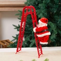 Elektrischer kletternder Weihnachtsmann mit roter Leiter für Weihnachtsdekoration - Roter Doppelleiter-Weihnachtsmann