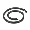 Men's hip hop black snake bone chain necklace in titanium steel with lobster clasp - 6mm Width - 50cm Length / Black