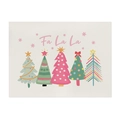 Tovaglietta natalizia impermeabile in poliestere con scritta Fa La La e alberi - CD101-2 (Fa La La Alberi) / 32*21cm (Cotone Lino)
