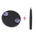 Set base specchio ingranditore 20X con pinzette di precisione nere professionali - Specchio Ingranditore 10X (Busta) + Pinzette / Nero