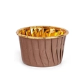 Bruine en gouden aluminium cupcake vormpjes met gerolde randen voor hittebestendig bakken van muffins - 50 Stuks/Verpakking / Koffie Goud