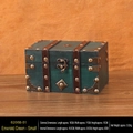Vintage emerald green wooden storage box with antique lock and rivet decorations - Buckle / Small / Emerald