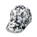 Women's baseball cap featuring a unique black and white tie-dye ink wash pattern - Black & White Tie-Dye Style (J)