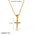 Halskette aus 18k vergoldetem Titanstahl mit glitzerndem Kreuzanhänger und Zirkoniasteinen - Klassisches Micro-Pave Kreuz (TN3360)