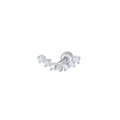 S925 sterling silver curved row diamond cartilage stud earring with screw back - Curved Row #3