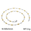 Minimalist gold and silver two-tone stainless steel heart link chain necklace for women - Two-tone Gold and Silver (KN14065-Z)
