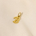 Macro shot of 14K gold-plated stainless steel letter B pendant with a polished finish - Letter-B