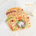 Christmas puppy design self-sealing yellow striped gift bag for cookies, 20x18x11cm - Christmas Dog