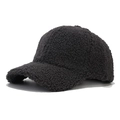 Dark gray fleece baseball cap for women with textured lambswool finish and curved brim - One Size / Dark Gray