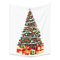 Detailed Christmas tree print on bohemian tapestry with ornaments and gift boxes - Ornament Ball Xmas Tree-ZJ100609