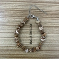 Handmade irregular Picture Jasper stone bracelet with adjustable silver lobster clasp - Jasper