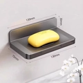 Gunmetal wall-mounted soap dish with drainage tray and dimensions 130mm by 75mm - Gun Grey - 1 Pack (Upgraded Style with Drain Tray)
