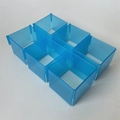 Set di 6 divisori blu traslucidi per cassetti e armadi per organizzare vestiti - Set da 6 / Blu