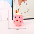 Pink plush milk tea cup keychain with cute embroidery and 12cm height dimension - Silver Keychain / 12cm / Rose Red