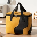 Borsa termica bicolore gialla e nera con doppia cerniera e maniglia superiore - Giallo