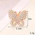Golden butterfly charm with clear rhinestones for DIY shoes and phone cases - D1492 Golden Butterfly