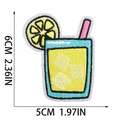 Toppa ricamata dettagliata di una tazza di bevanda al limone con dimensioni di 6cm x 5cm - Stile bevanda fredda al limone (X15SD-095-07)