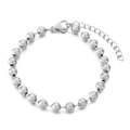 Minimalist silver bead chain bracelet in titanium steel with lobster clasp and extender - Steel Color 6mm (KB143568-Z)