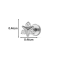Silberner G23 Titan-Ohrstecker in Dreiecksform mit drei runden Zirkoniasteinen - Einfacher Dreieck-Stil (T2580-7#) / Silber