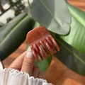 Pinza para el pelo ámbar translúcida para peinados elegantes de coleta alta - Naranja Marrón Gelatina