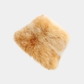 Thick fluffy ginger yellow plush bucket hat for women in premium faux rabbit fur - M (56-58cm) / Rainbow 7