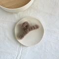 Brown faux fur hair claw clip in a minimalist Korean style for autumn and winter - Coffee