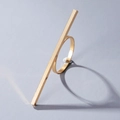 Anello aperto geometrico minimalista in finitura oro lucido per uomo e donna - Stile Geometrico A Barra Oro (01 KC Oro 7156)