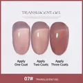 Vernis à ongles gel rose nude translucide 07# avec effet de 1 à 3 couches appliquées - 07# Teint Translucide