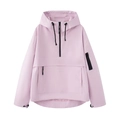 Chaqueta cortavientos para mujer lila claro con media cremallera y bolsillo frontal - XS / Violeta Claro
