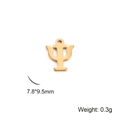 18K gold plated stainless steel Greek letter Psi charm pendant 7.8x9.5mm for DIY jewelry - Greek Letter Psi (Ψ) / Gold