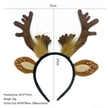 Brown reindeer antler headband for Christmas featuring soft felt and plush details - Bristle Antlers