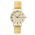 Montre à quartz dorée tendance avec bracelet extensible en métal et cadran de style rétro - Doré