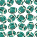 Perline di ceramica a forma di rugby turchese e bianco per la creazione di gioielli fai da te - Verde Pavone