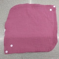 Dark pink multi-layer muslin cotton baby bib with snap buttons and crinkled texture - Dusty Pink (58#)