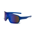 Outdoor cycling sunglasses with matte dark blue frame and purple gradient lenses - One Size / Blue Frame Blue Mirrored Lens