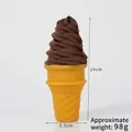 Chocolate soft serve ice cream cone model with detailed 14cm height measurements - Standard Type / Brown