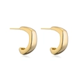 Minimalist 14K gold-plated C-shaped geometric hoop earrings for women with 925 silver needles - Gold
